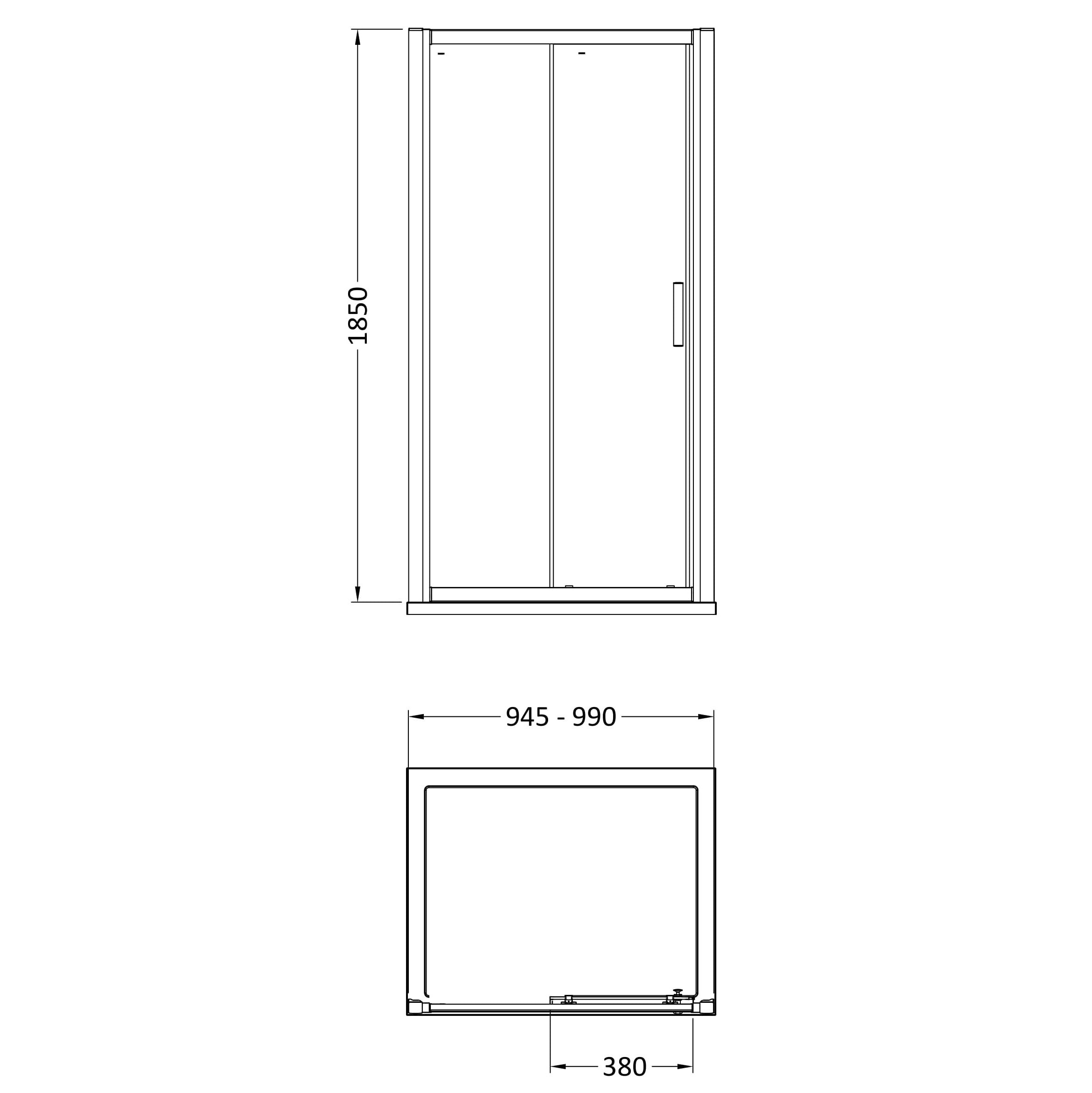 Nuda 6mm Glass Sliding Shower Door Enclosure - Chrome