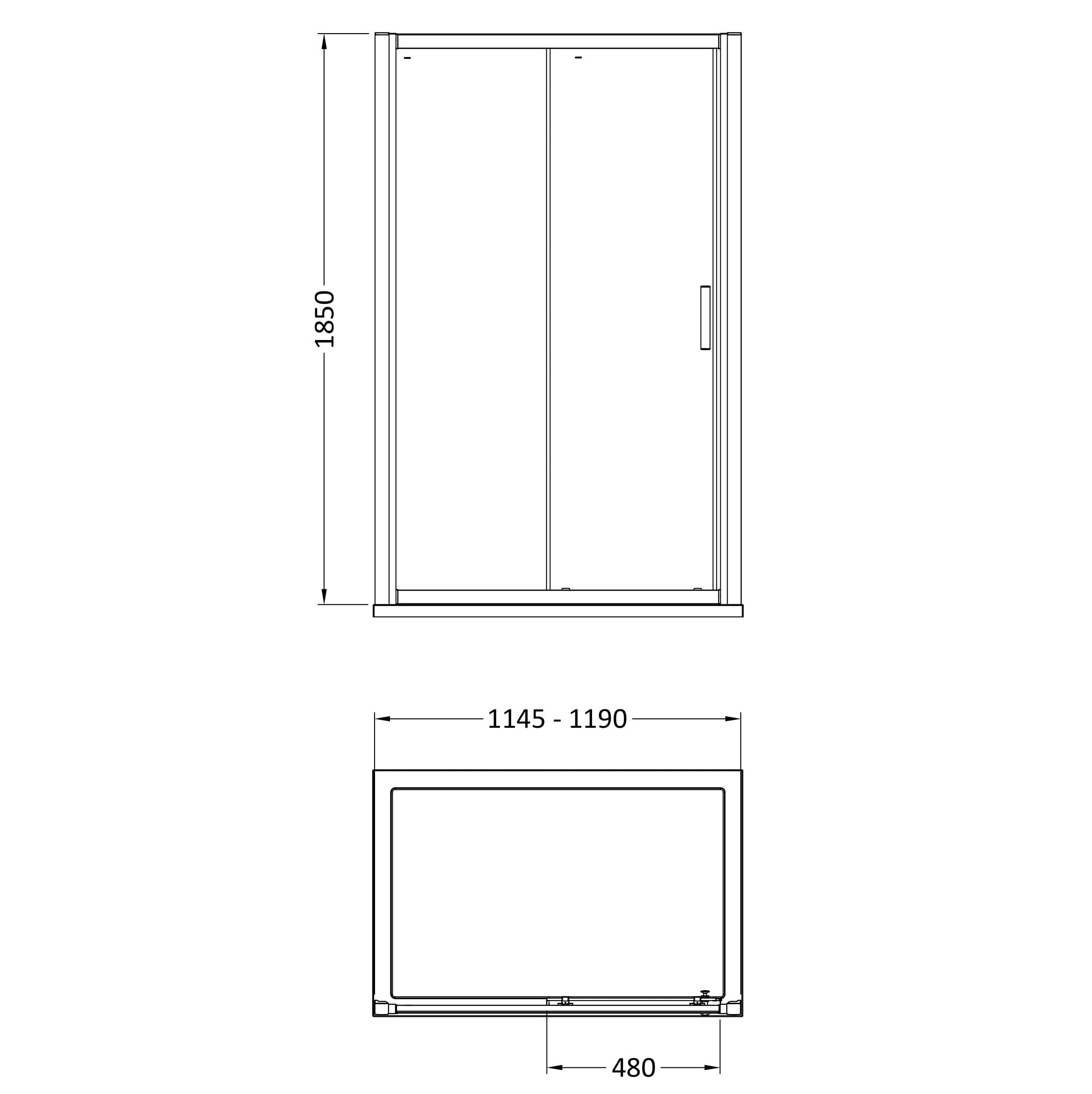 Nuda 6mm Glass Sliding Shower Door Enclosure - Chrome
