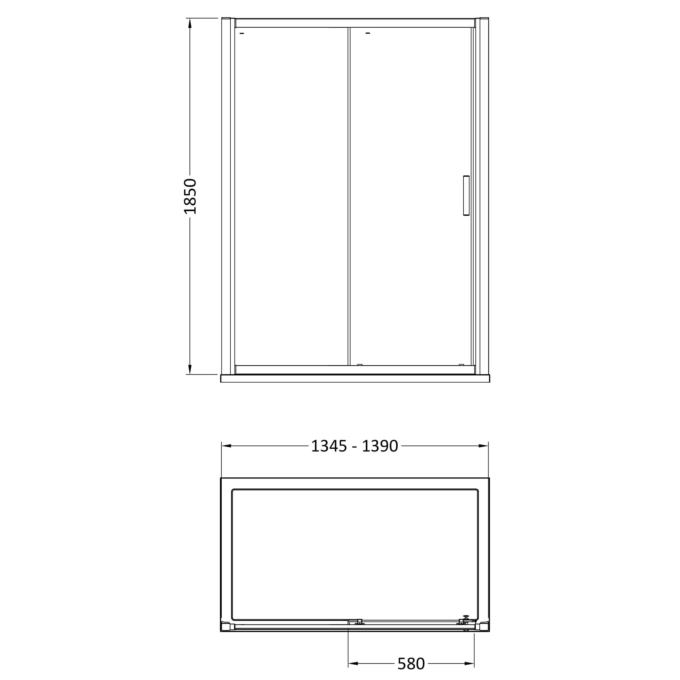 Nuda 6mm Glass Sliding Shower Door Enclosure - Chrome
