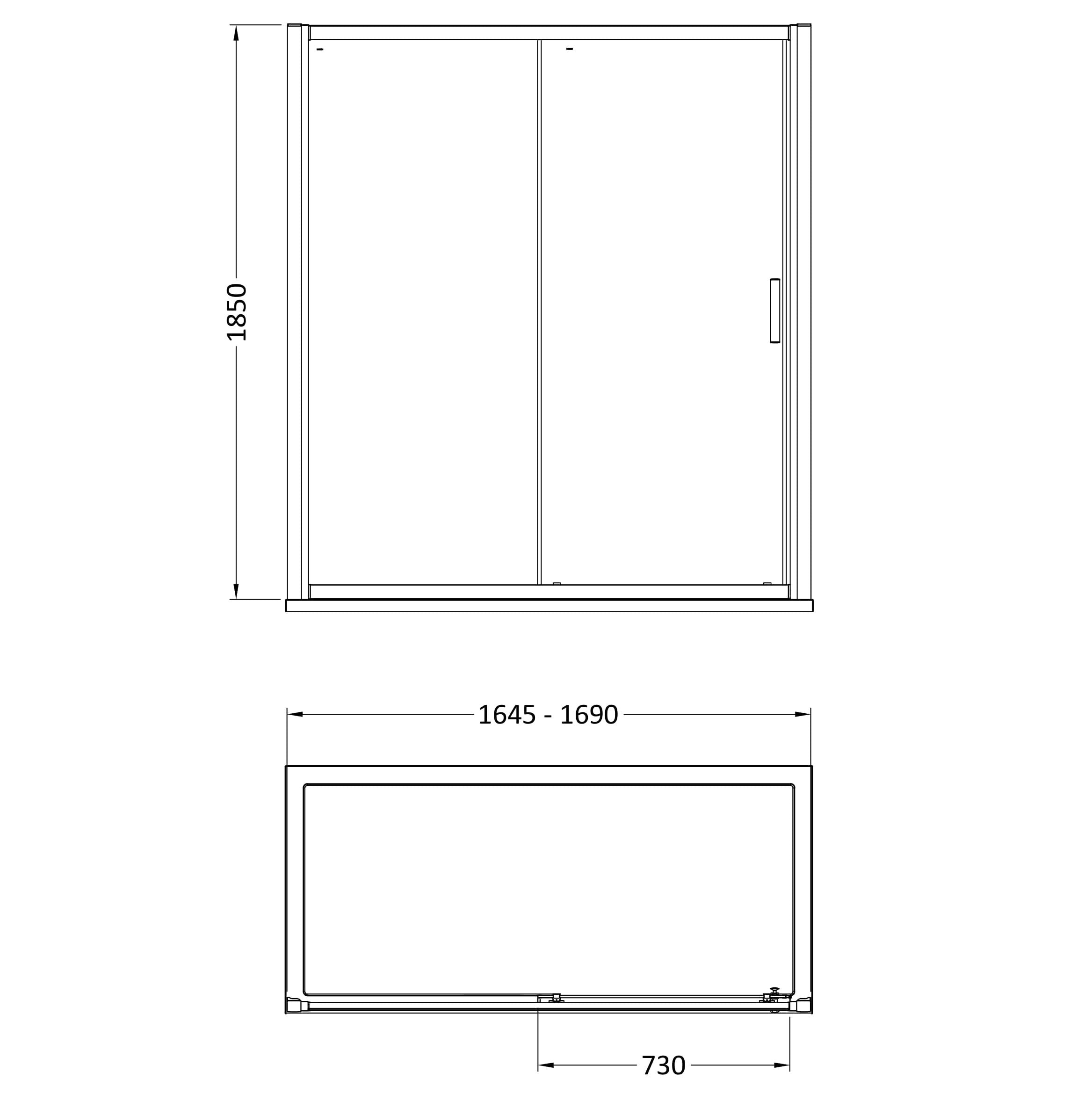 Nuda 6mm Glass Sliding Shower Door Enclosure - Chrome