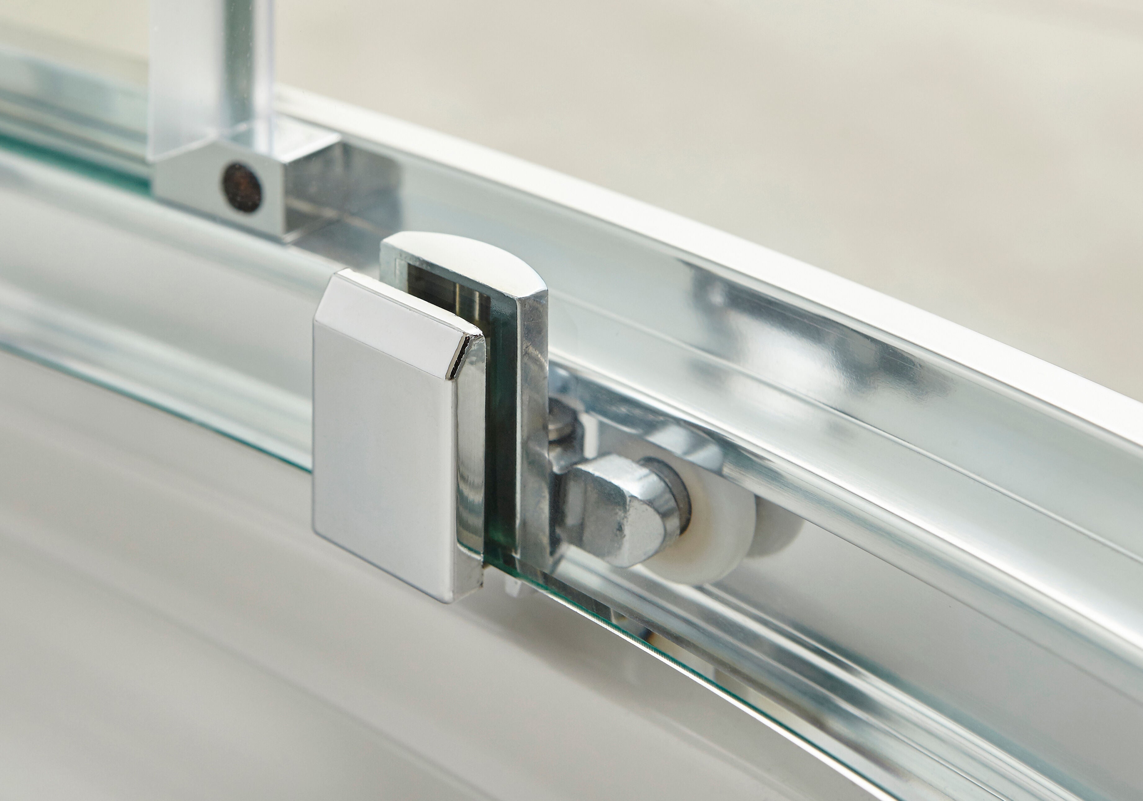 Nuda 6mm Toughened Glass D-Shaped Shower Enclosure - Chrome