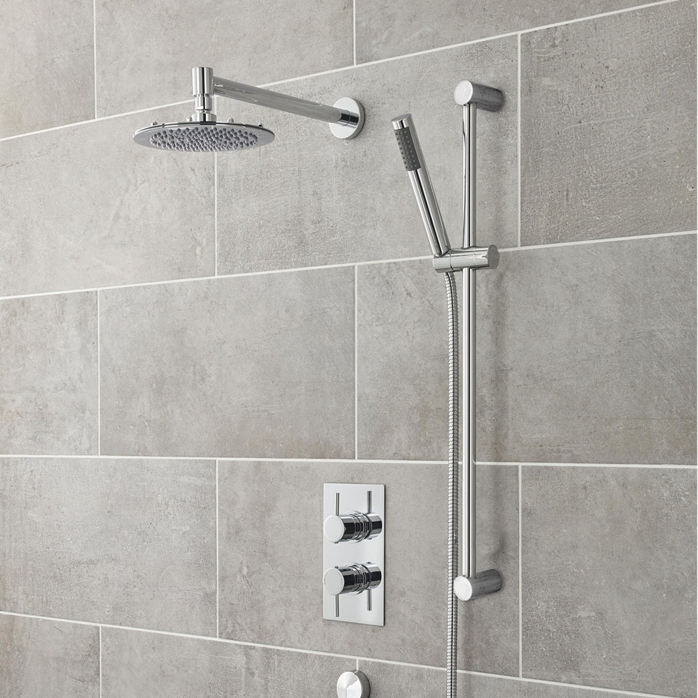 Vela Contemporary Wall Mounted Shower Arm - 330mm Long - Chrome