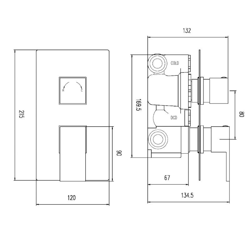 Modus 1 Outlet Concealed Shower Valve - Chrome