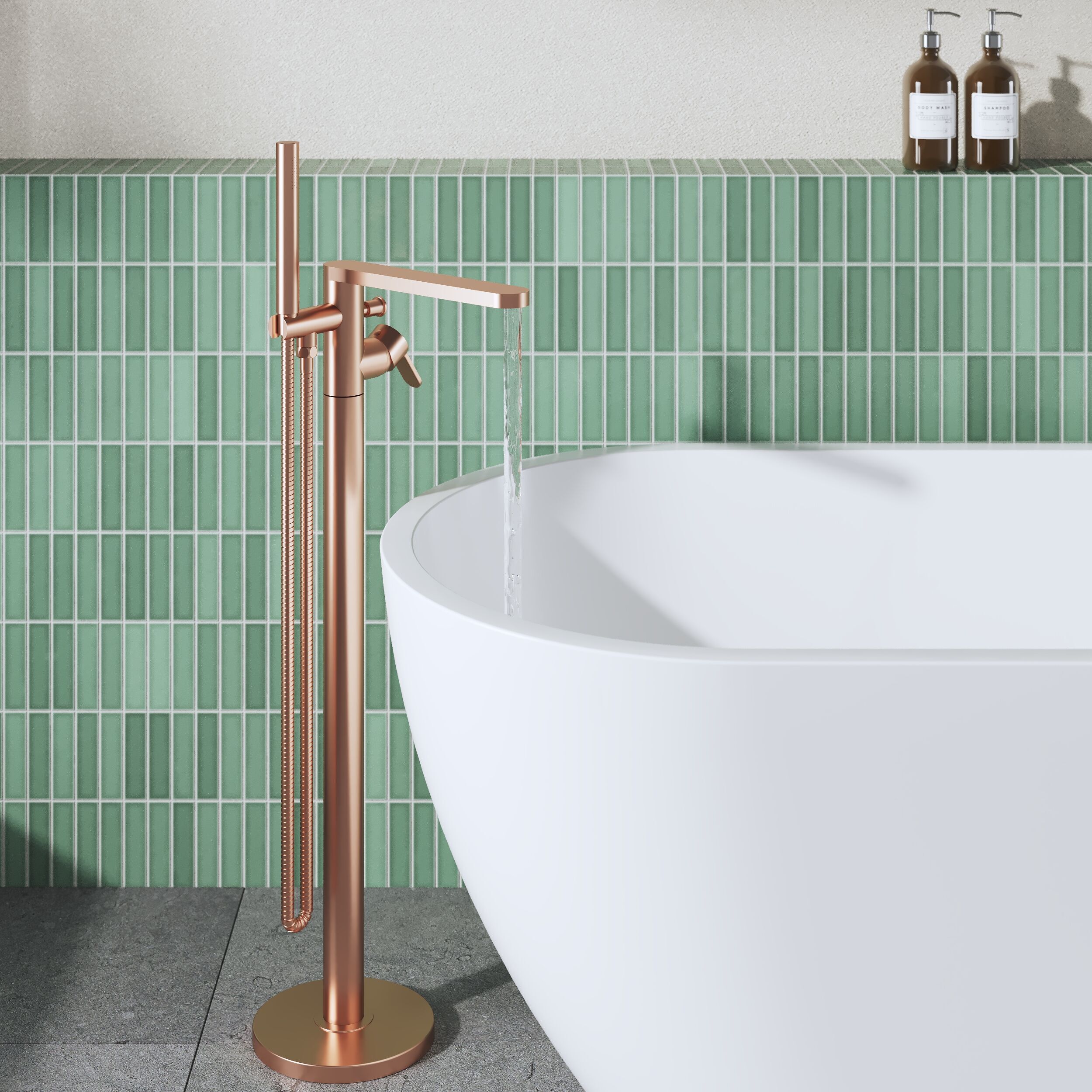Astor Floor Mounted Bath Shower Mixer Tap With Handset
