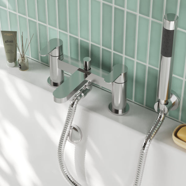 Astor Deck Mounted Bath Shower Mixer Tap With Handset - Chrome