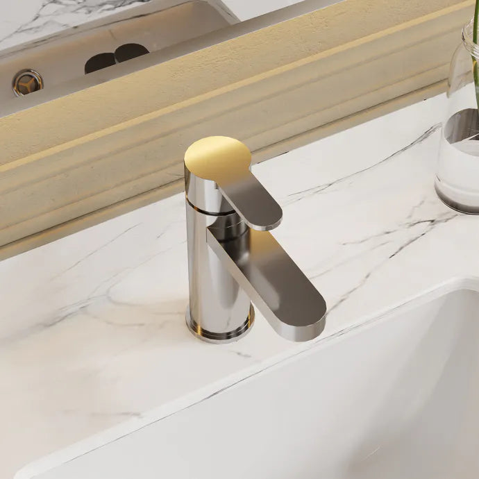 Astor Eco Mono Basin Mixer Tap With Push Button Waste - Chrome