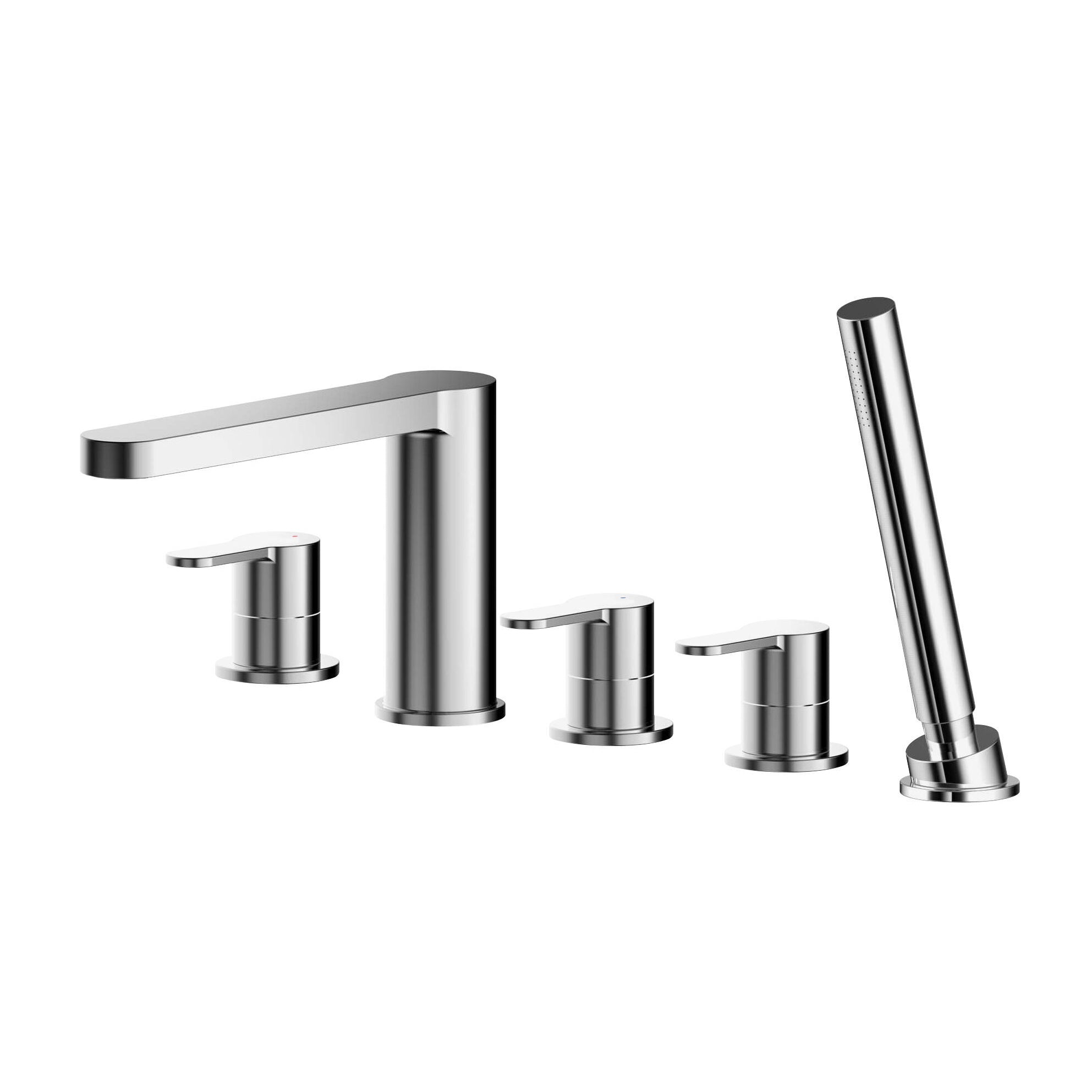 Astor 5 Hole Deck Mounted Bath Shower Mixer Tap - Chrome