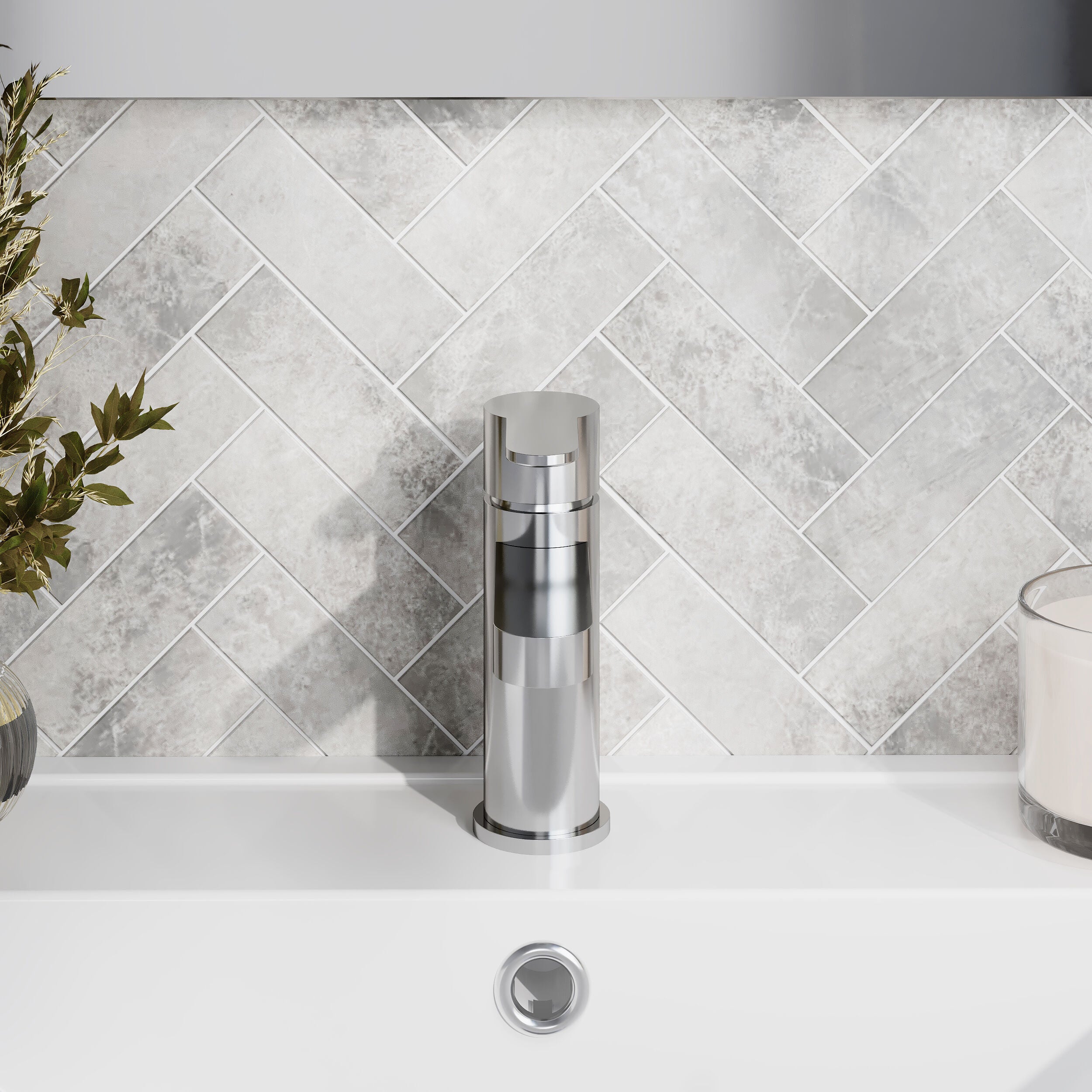 Astor Mini Mono Basin Mixer Tap with Push Button Waste - Chrome