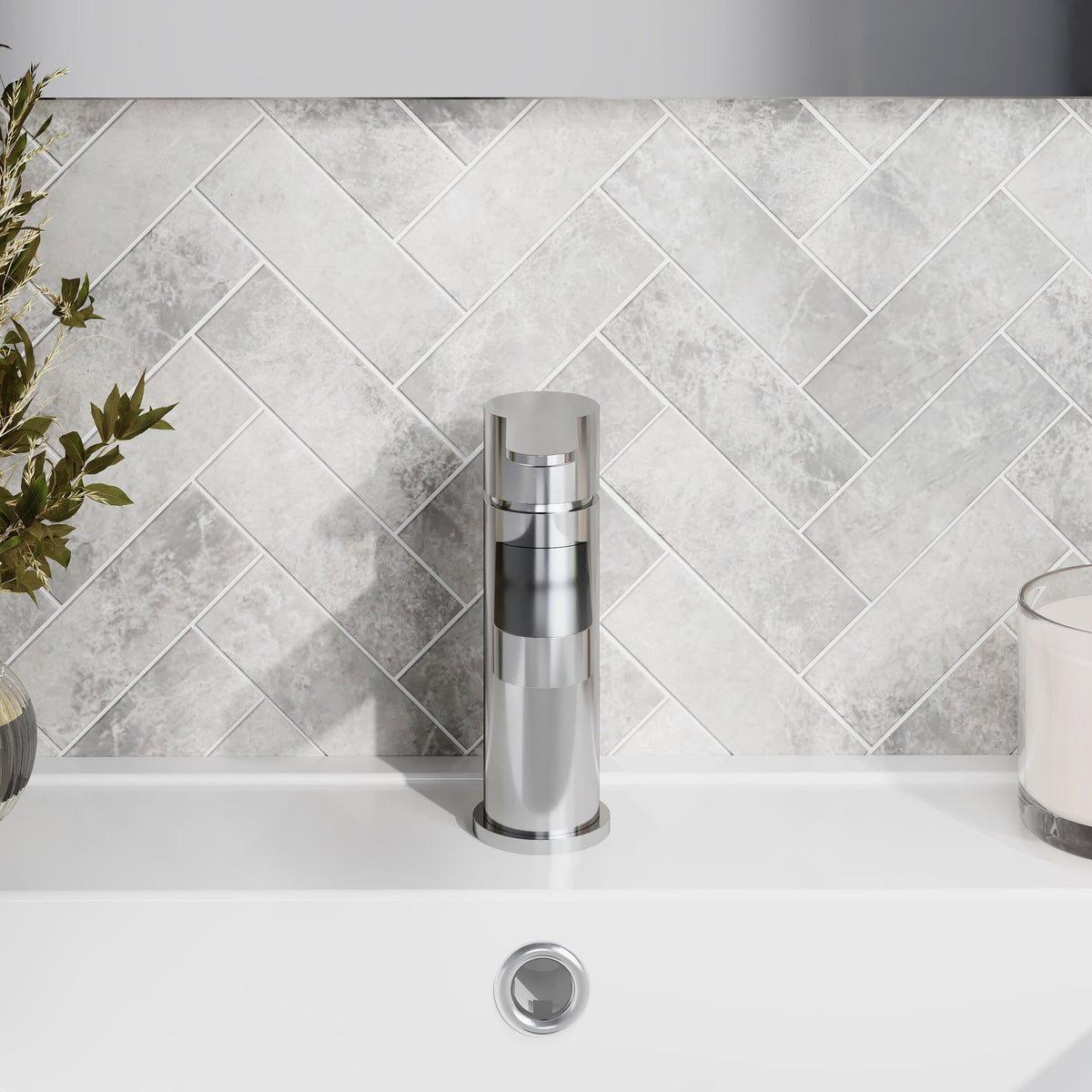 Astor Mini Mono Basin Mixer Tap with Push Button Waste - Chrome