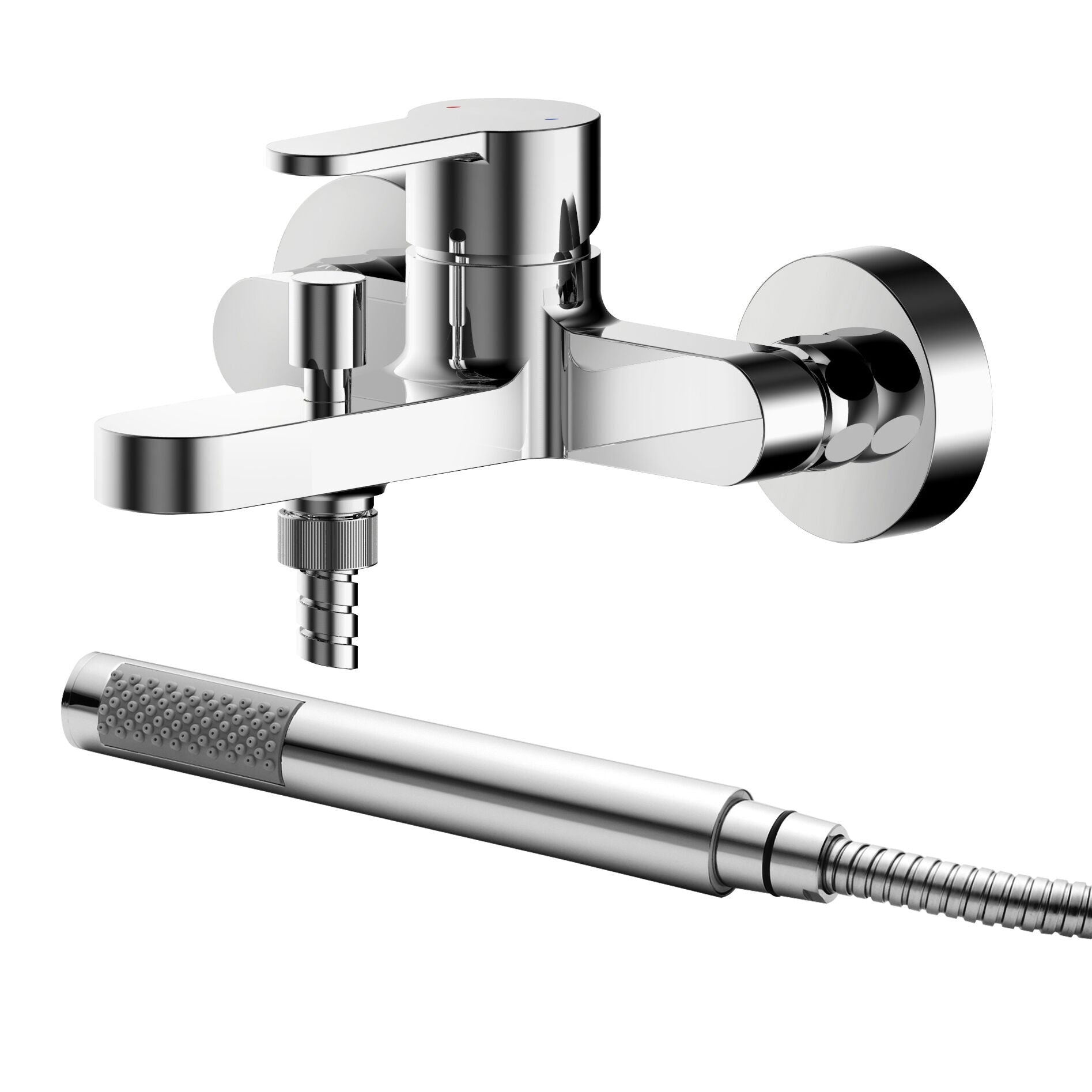 Astor Wall Mounted Bath Shower Mixer Tap With Handset - Chrome