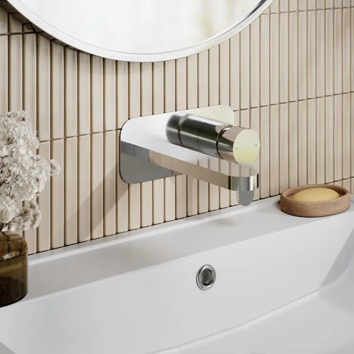 Astor 2 Hole Wall Mounted Basin Mixer Tap With Plate