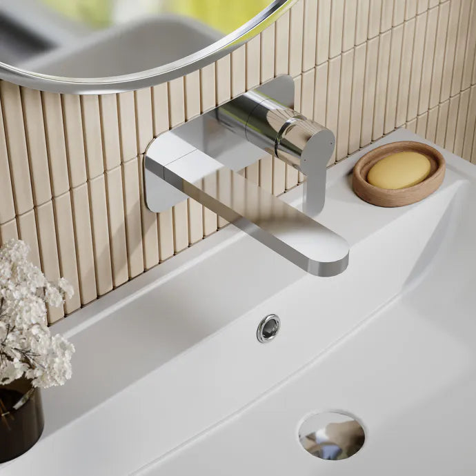 Astor 2 Hole Wall Mounted Basin Mixer Tap With Plate