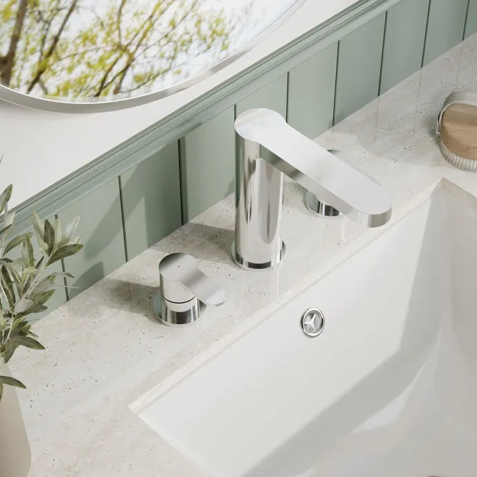 Astor 3 Hole Basin Mixer Tap With Pop-Up Waste - Chrome