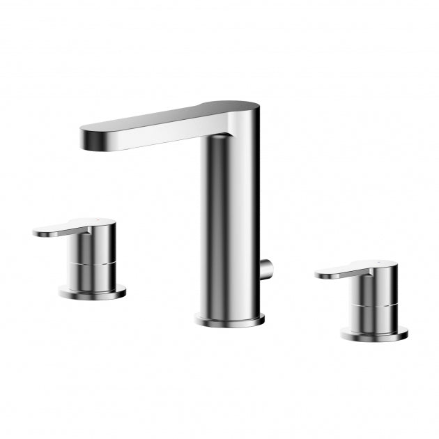 Astor 3 Hole Basin Mixer Tap With Pop-Up Waste - Chrome