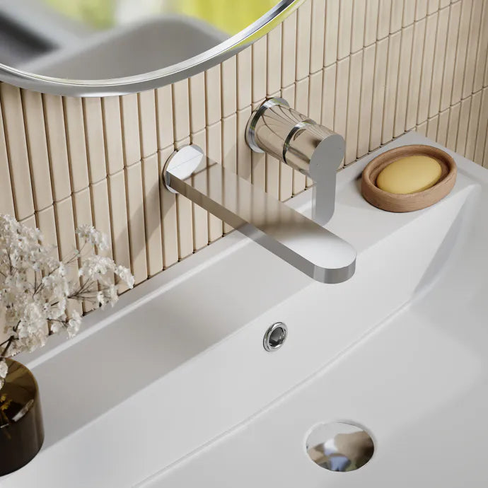Astor 2 Hole Wall Mounted Basin Mixer Tap Without Plate - Chrome