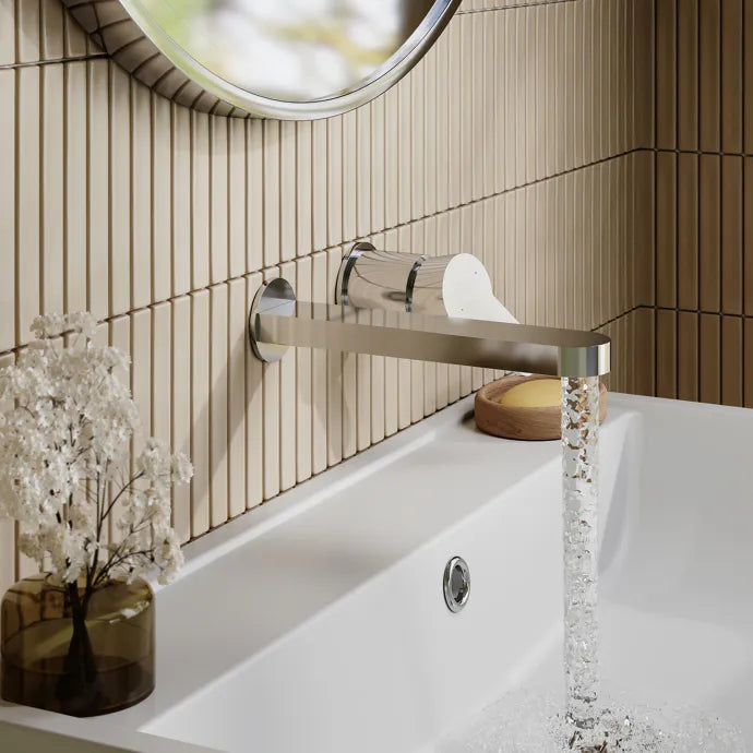 Astor 2 Hole Wall Mounted Basin Mixer Tap Without Plate - Chrome