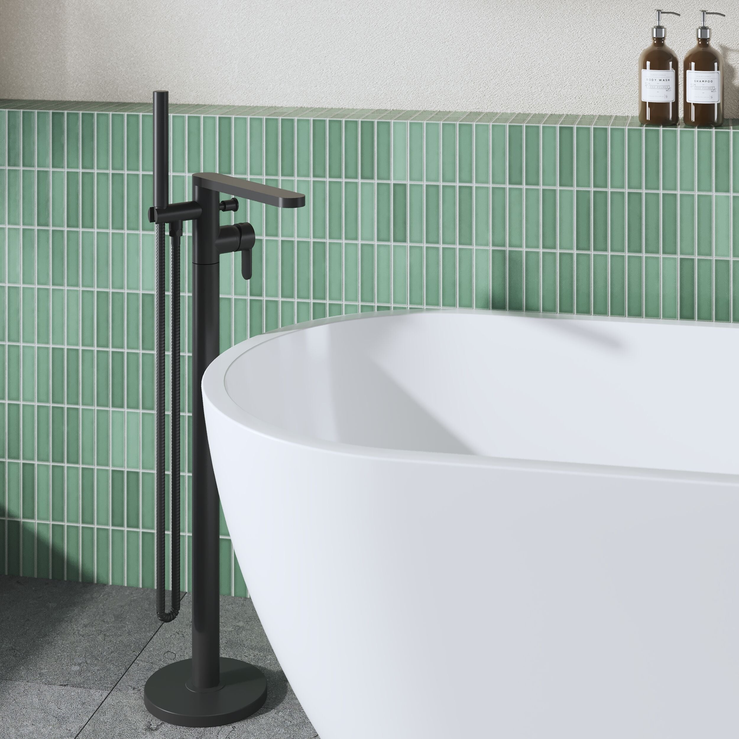 Astor Floor Mounted Bath Shower Mixer Tap With Handset