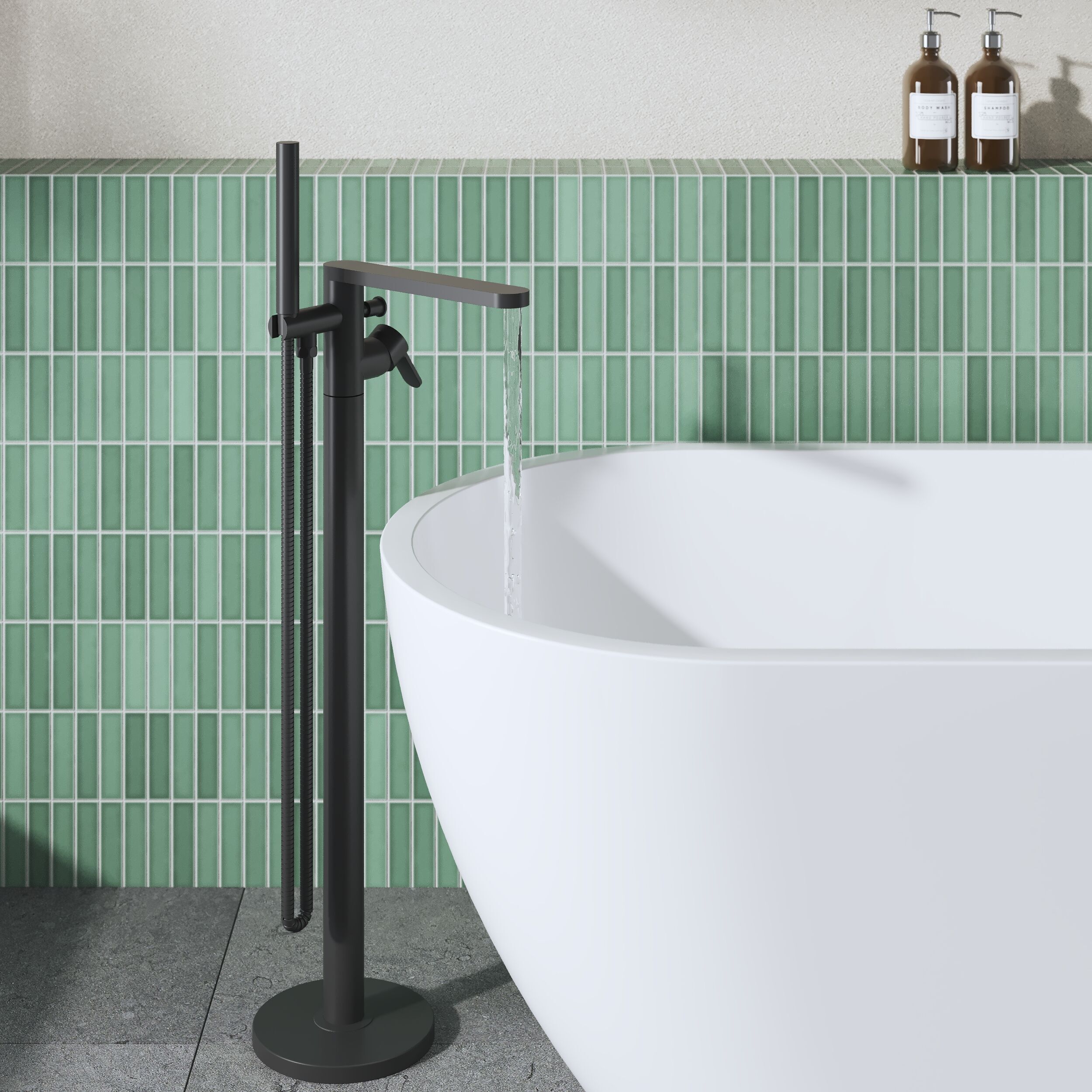 Astor Floor Mounted Bath Shower Mixer Tap With Handset