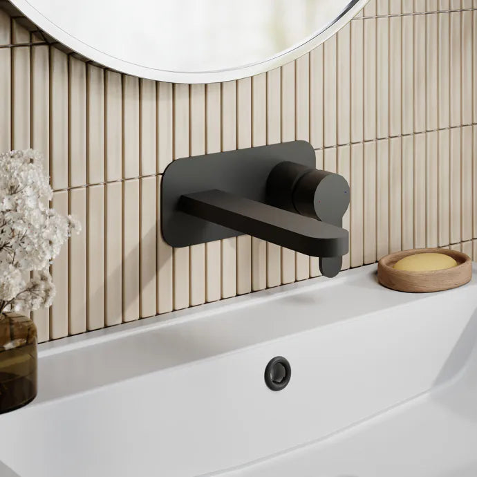 Astor 2 Hole Wall Mounted Basin Mixer Tap With Plate