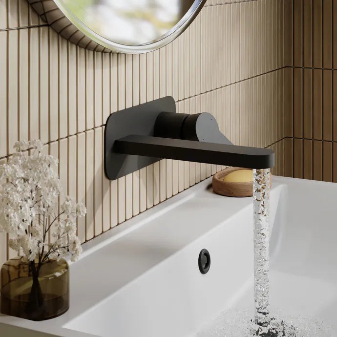 Astor 2 Hole Wall Mounted Basin Mixer Tap With Plate