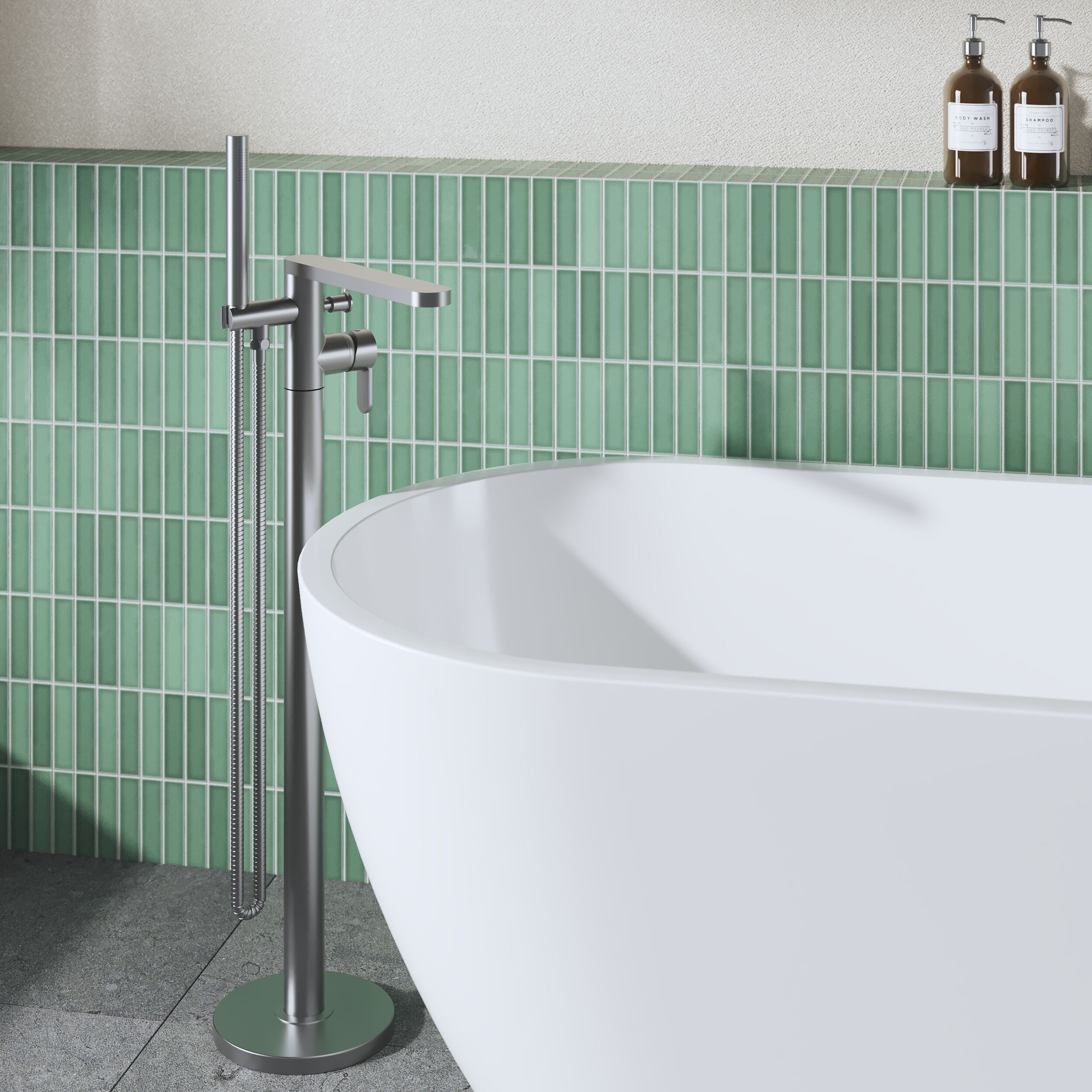 Astor Floor Mounted Bath Shower Mixer Tap With Handset