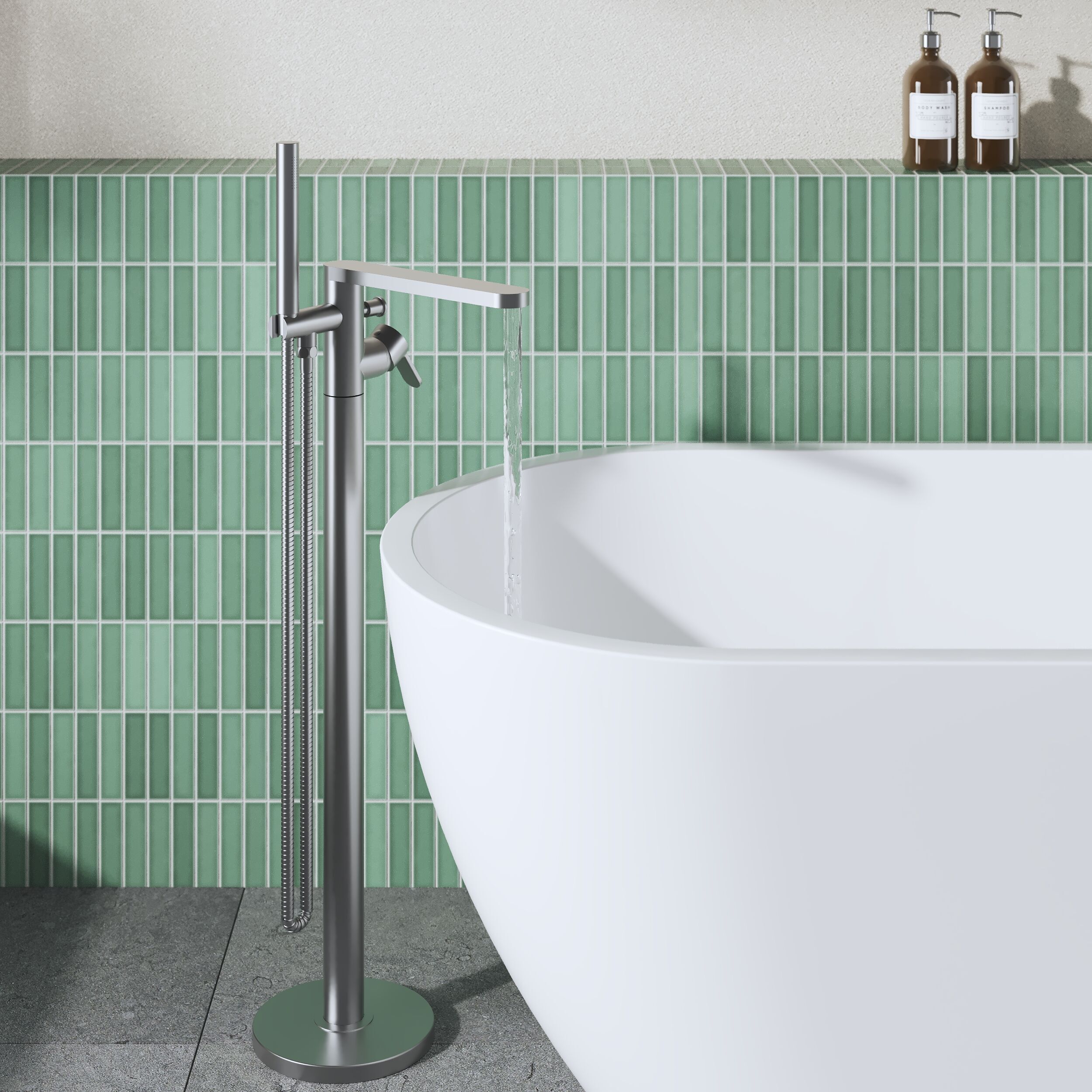 Astor Floor Mounted Bath Shower Mixer Tap With Handset