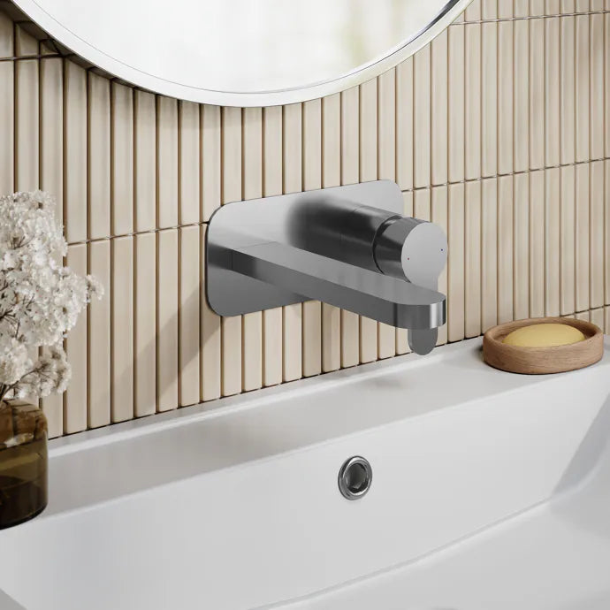 Astor 2 Hole Wall Mounted Basin Mixer Tap With Plate