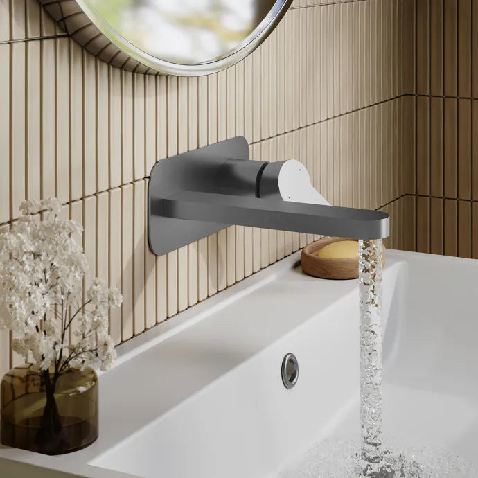 Astor 2 Hole Wall Mounted Basin Mixer Tap With Plate