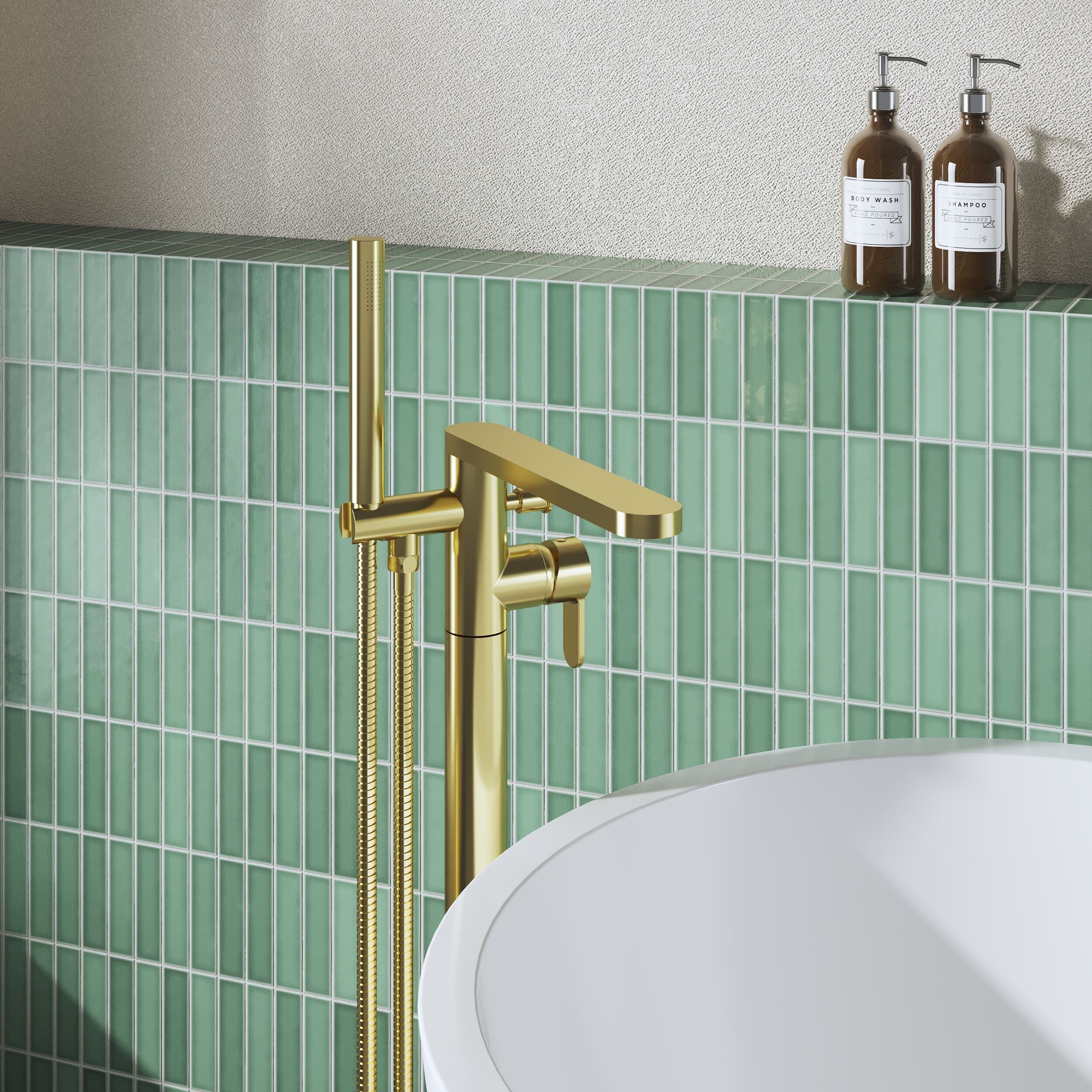Astor Floor Mounted Bath Shower Mixer Tap With Handset