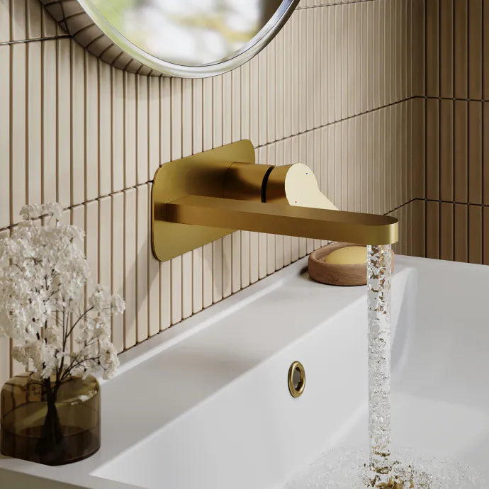 Astor 2 Hole Wall Mounted Basin Mixer Tap With Plate