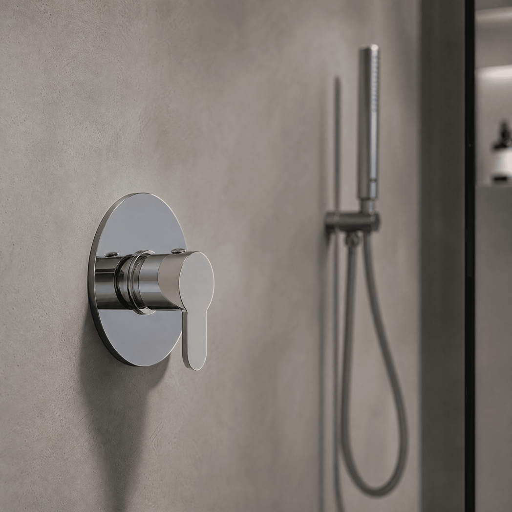 Astor Round 1 Outlet Concealed Stop Tap Shower Valve - Chrome