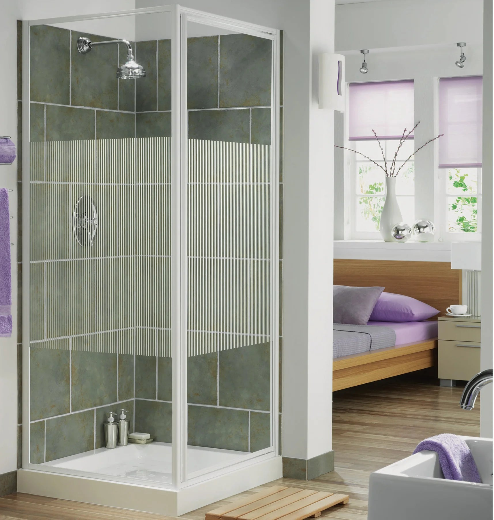 Delta 3mm Glass Pivot Door Shower Enclosure - Chrome