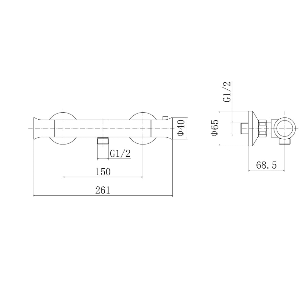 iBathUK Lex Thermostatic Shower Mixer Valve Bath Deck Tap Riser Rail and Handset Set, Thermostatic Bar Shower Valve, Chrome