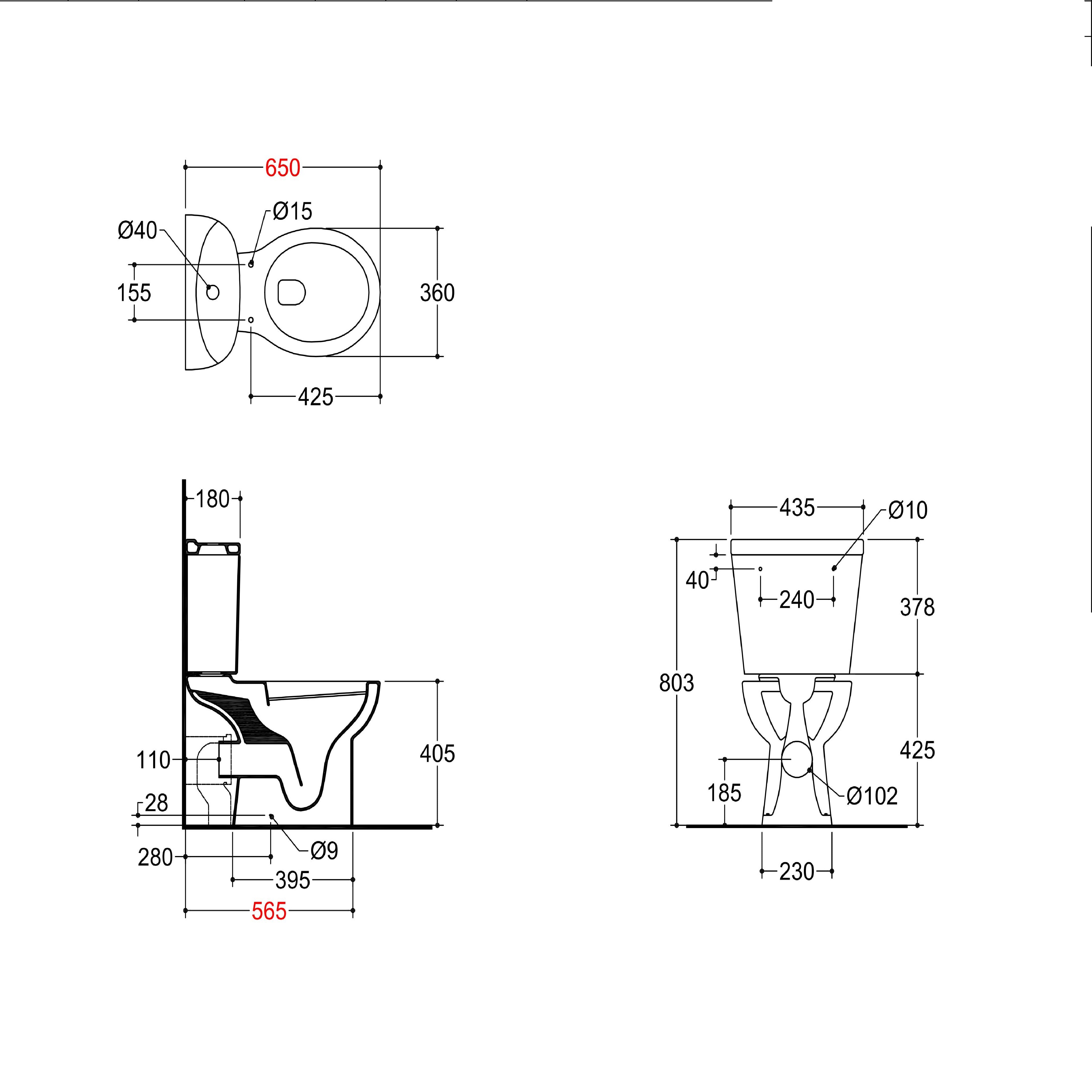 Basics Close Coupled Toilet with Soft Close Seat & Cistern - White