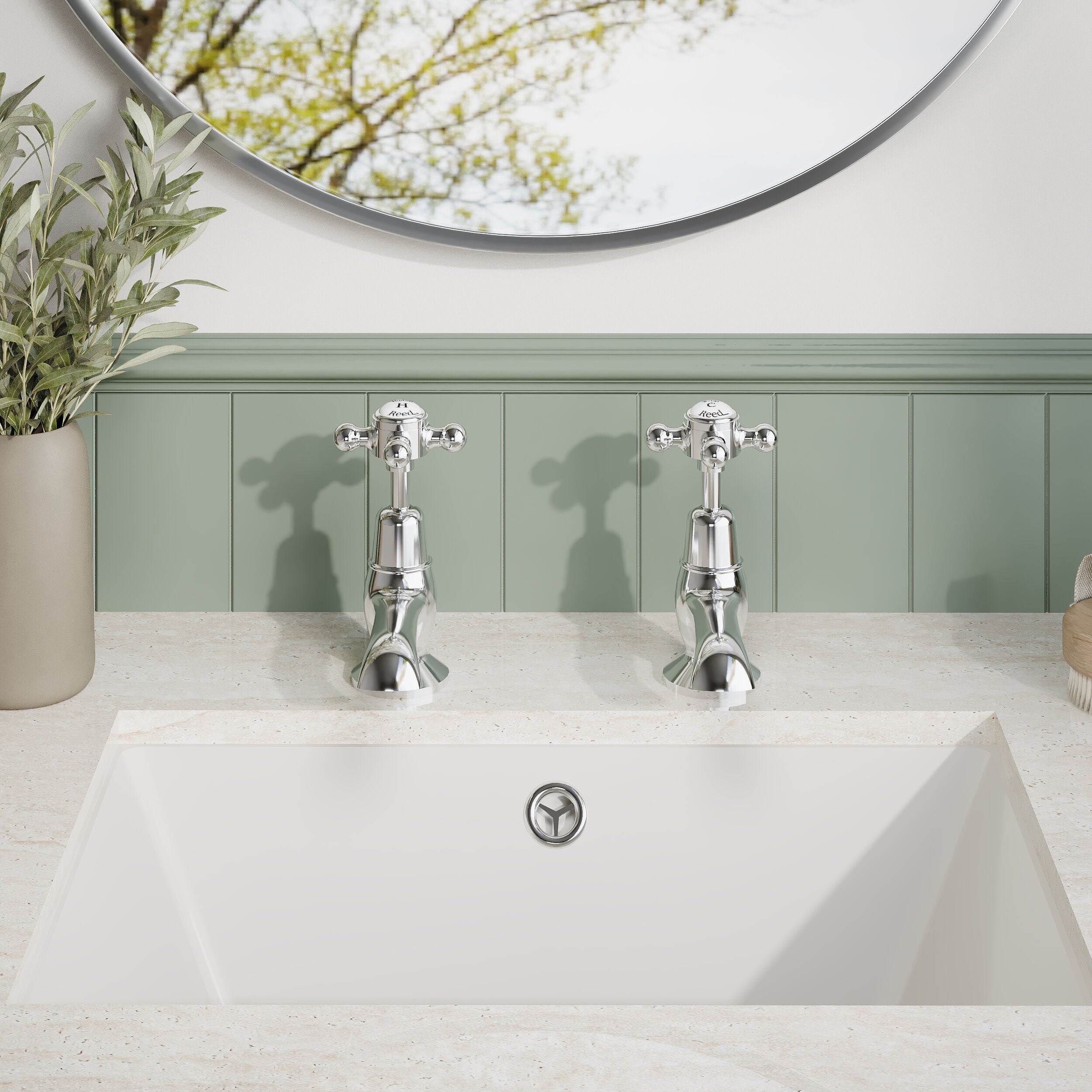 Claremont Topaz Dome Basin Taps Pair