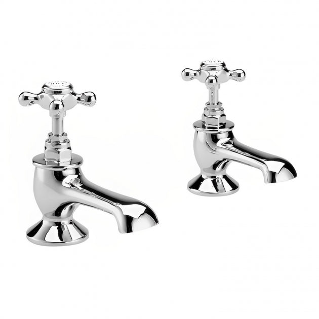 Claremont Topaz Hexagonal Crosshead Basin Taps Pair
