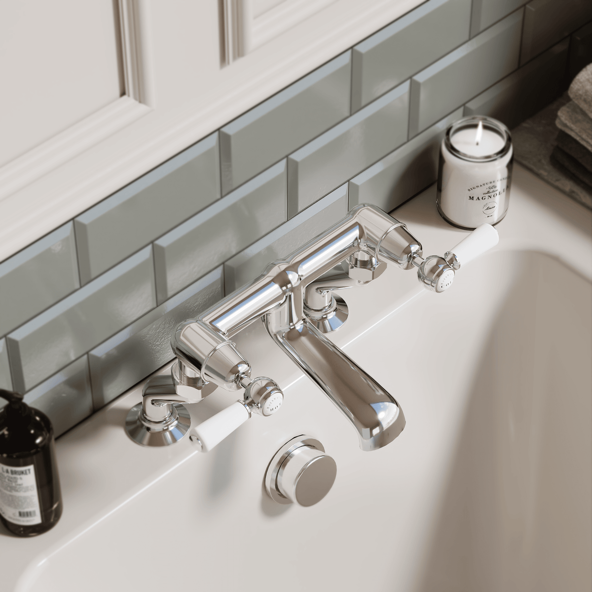 Claremont Topaz Deck Mounted Lever Bath Filler Tap