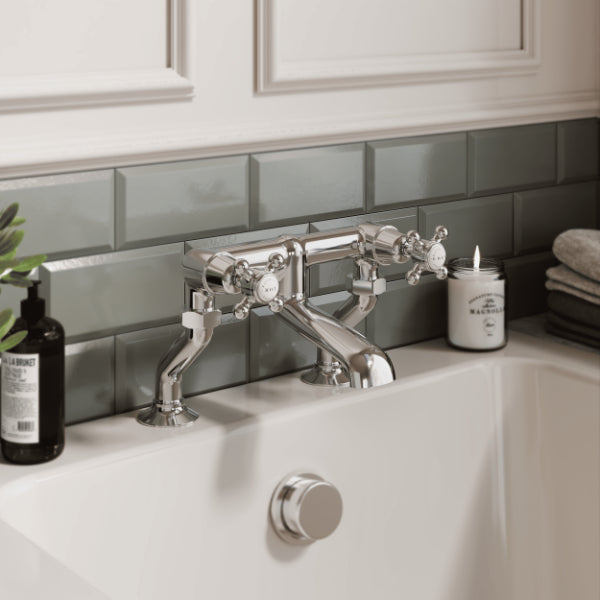 Claremont Crosshead Deck Mounted Bath Filler Tap
