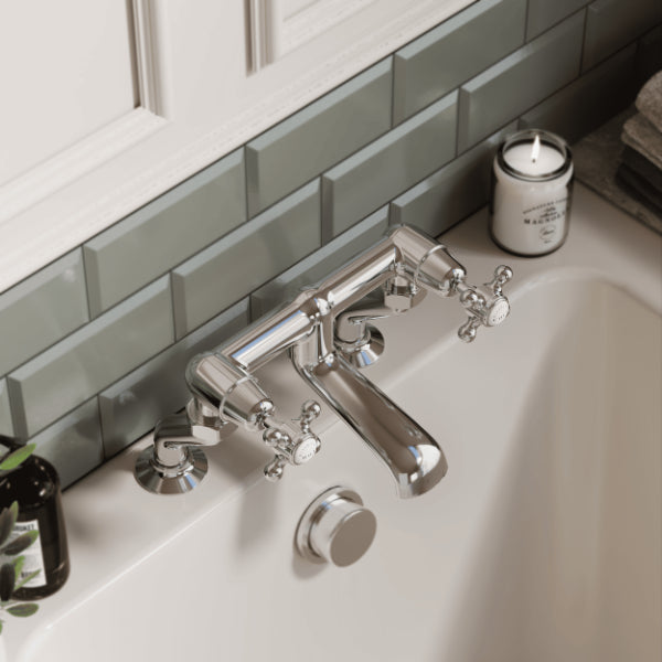 Claremont Crosshead Deck Mounted Bath Filler Tap