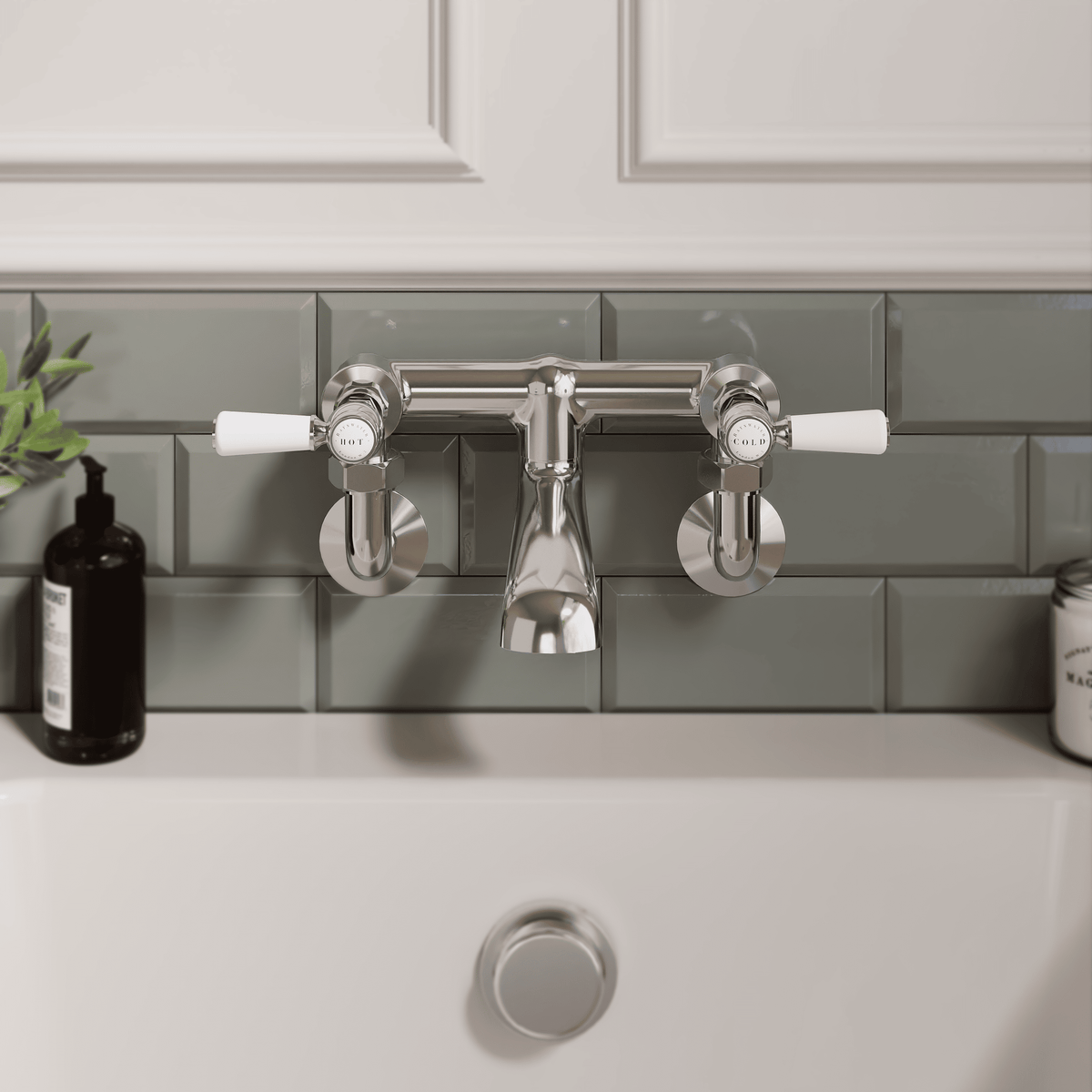 Claremont Topaz Lever Wall Mounted Bath Filler Tap