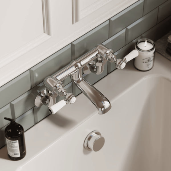 Claremont Dual Lever Wall Mounted Bath Filler Tap