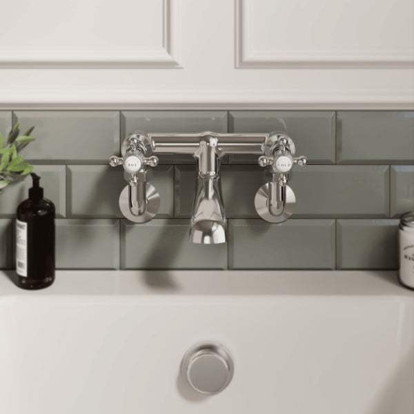 Claremont Crosshead Wall Mounted Bath Filler Tap