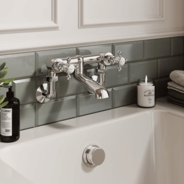 Claremont Crosshead Wall Mounted Bath Filler Tap