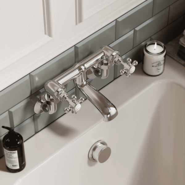 Claremont Crosshead Wall Mounted Bath Filler Tap