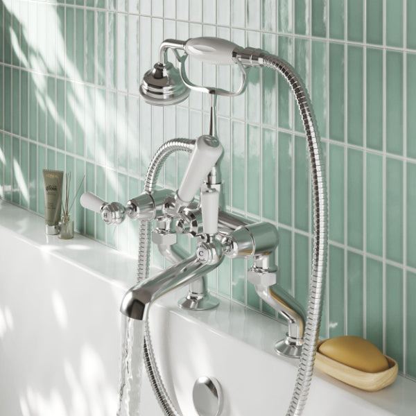 Claremont Deck Mounted Lever Bath Shower Mixer Tap