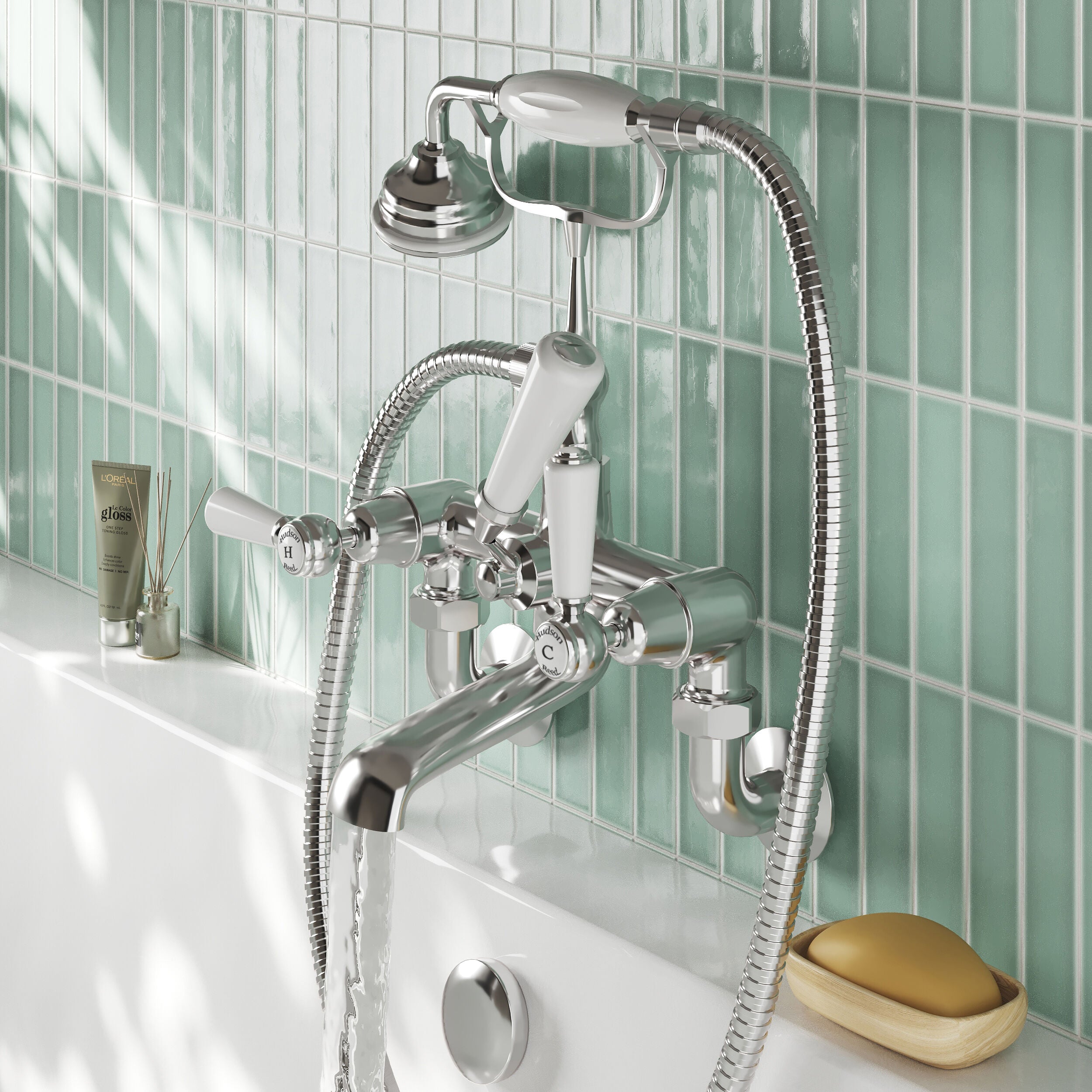 Claremont Topaz Wall Mounted Bath Shower Mixer Tap