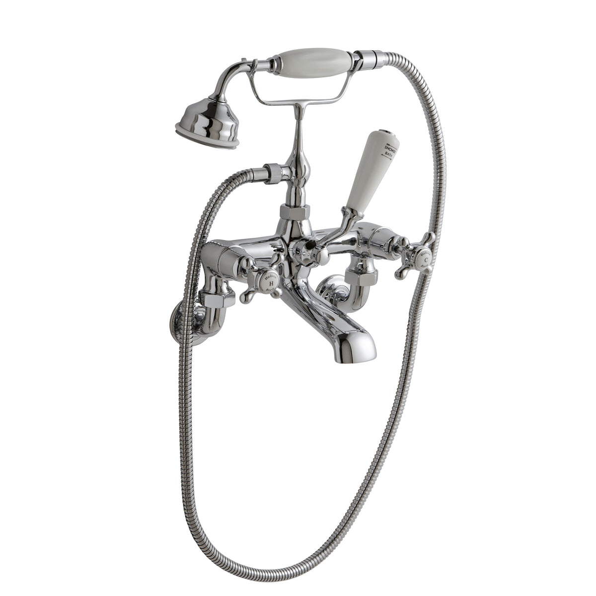 Claremont Topaz Dome Wall Mounted Bath Shower Mixer Tap