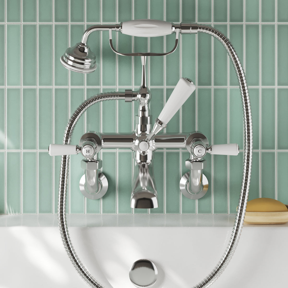 Claremont Topaz Wall Mounted Bath Shower Mixer Tap