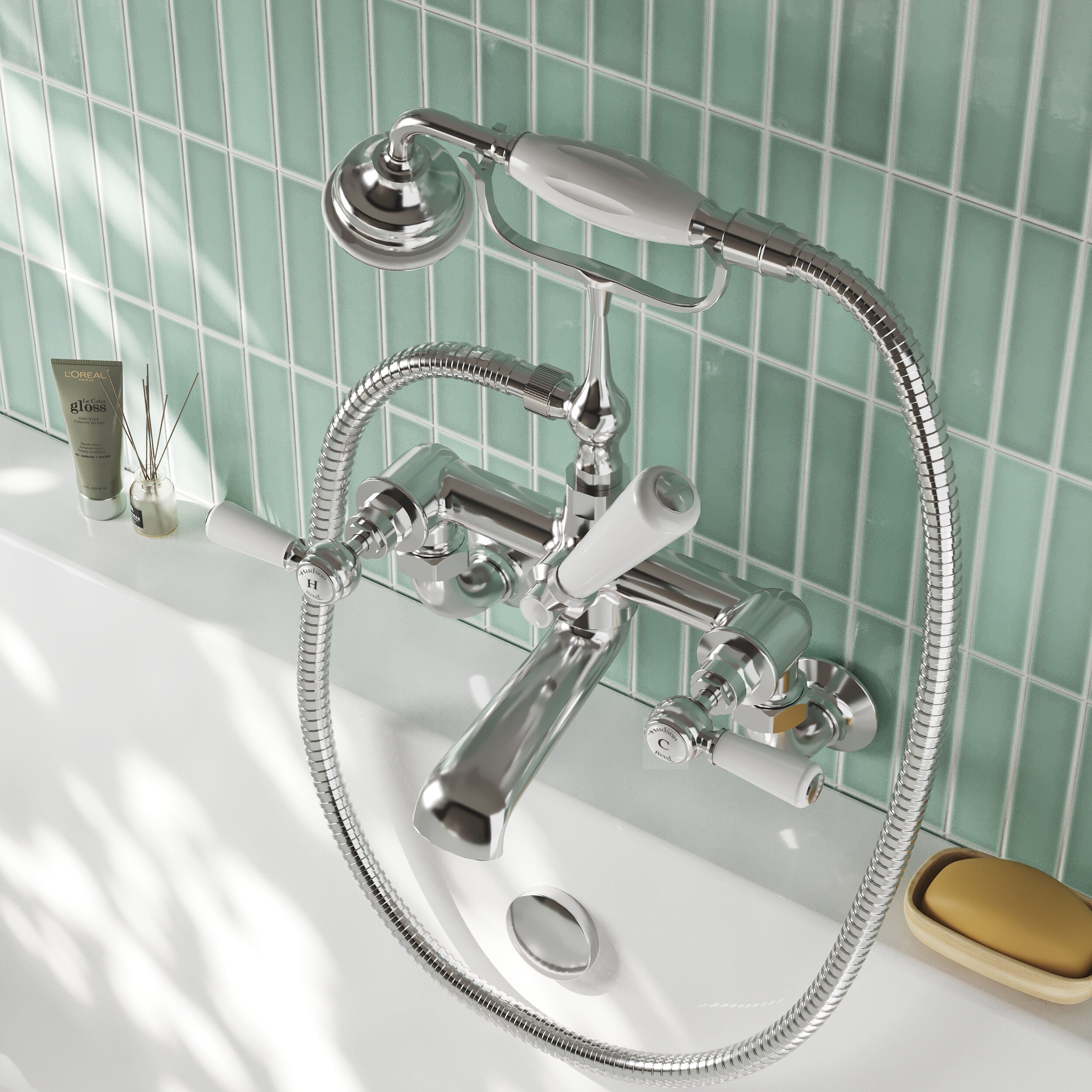 Claremont Topaz Wall Mounted Bath Shower Mixer Tap