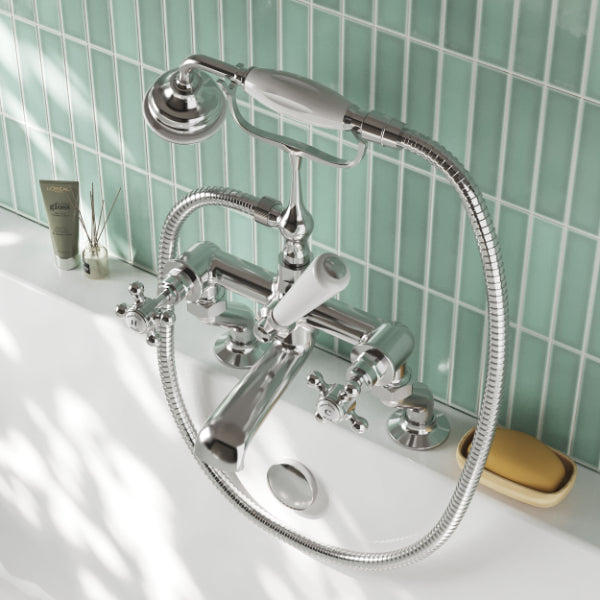 Claremont Crosshead Deck Mounted Bath Shower Mixer Tap